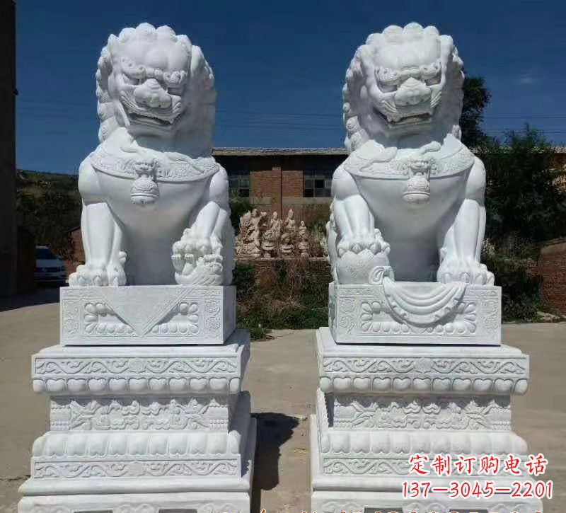 南京大理石狮子石雕,雕塑定制精美狮子