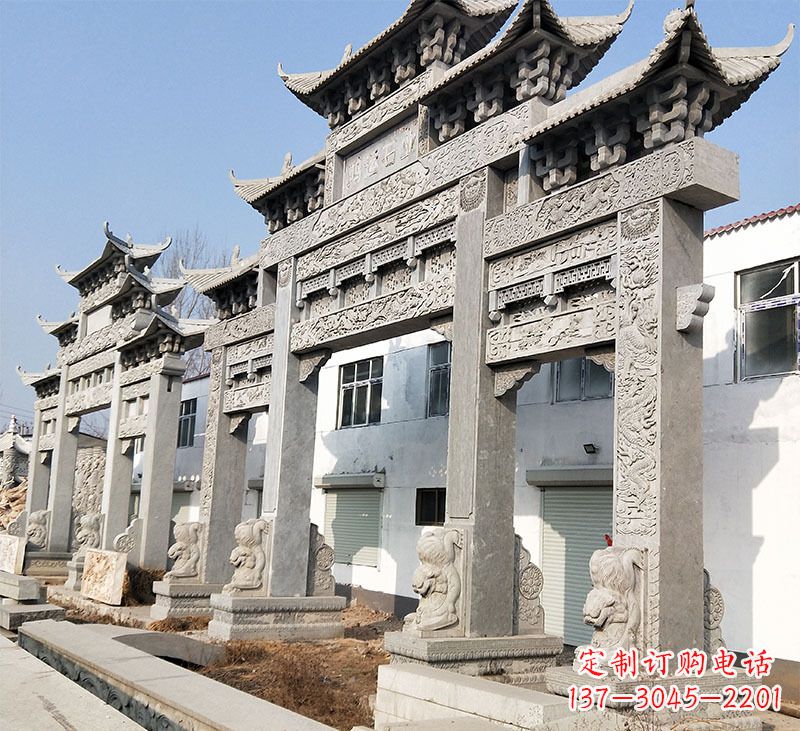 南京大理石石雕牌坊雕刻