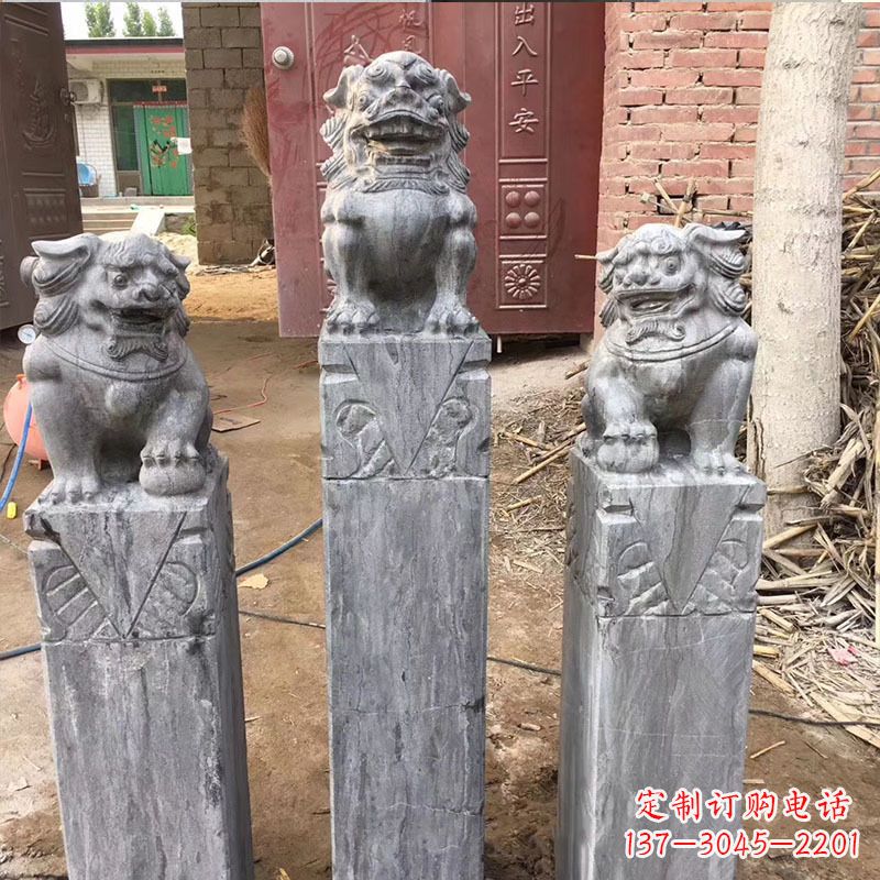 南京大理石栓马柱