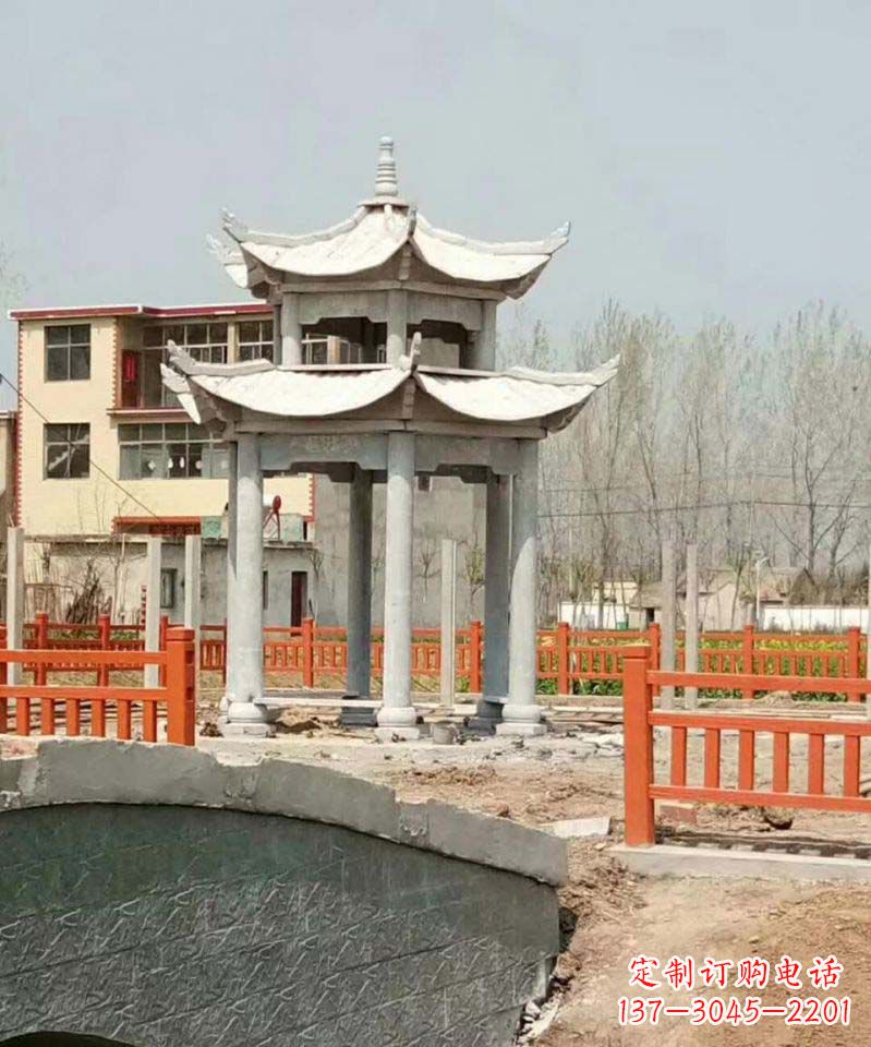南京大理石双层凉亭雕塑