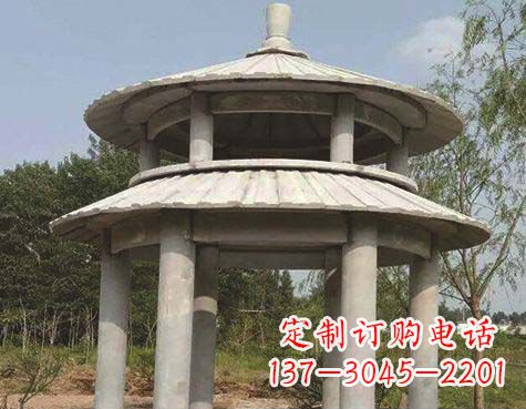 南京大理石双层圆顶凉亭石雕