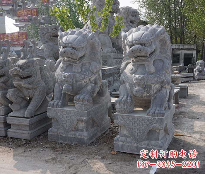 南京大理石寺庙石狮子 (3)