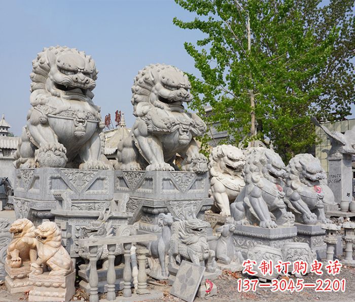 南京大理石寺庙石狮子 (2)
