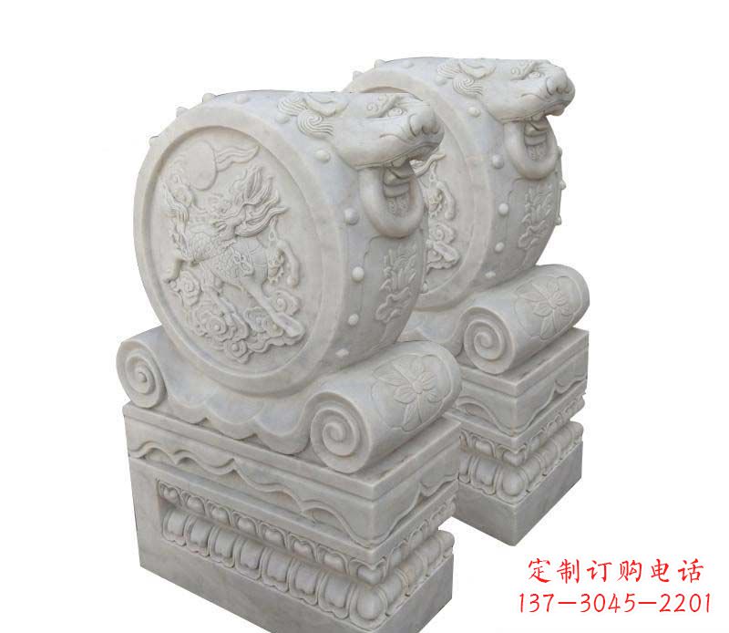 南京大理石狮子头门墩雕塑