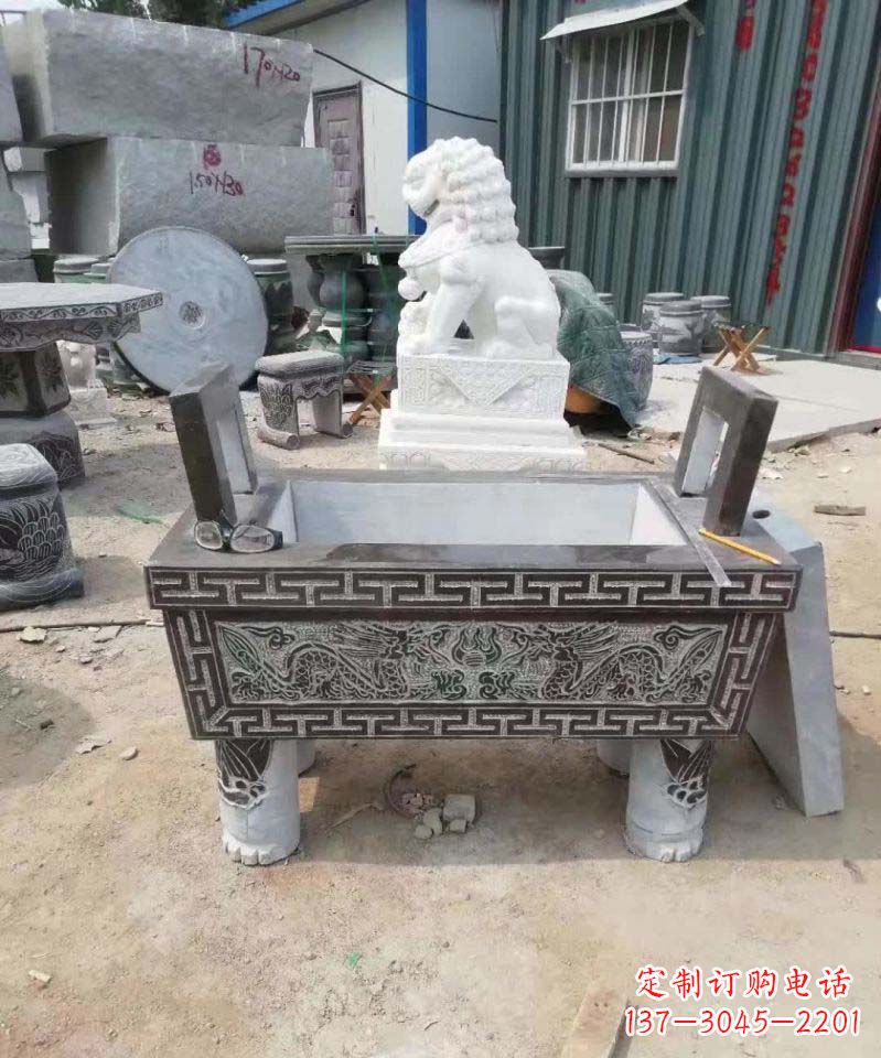 南京精美大理石香炉雕塑