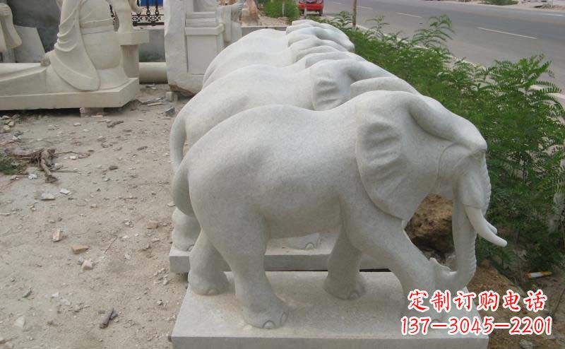 南京大理石小象公园动物石雕