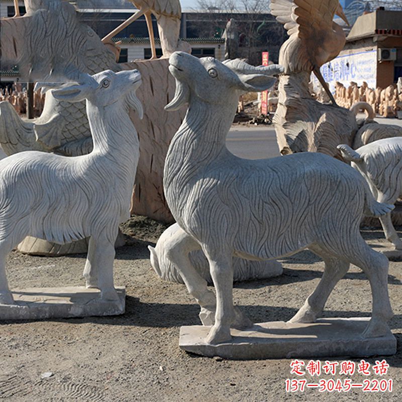 南京大理石精美羊雕塑