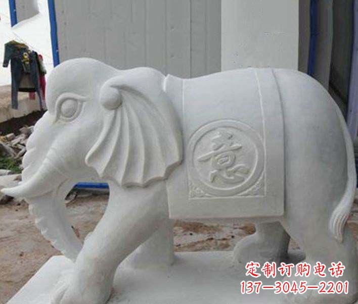南京传承财富祝福,大理石招财大象雕塑