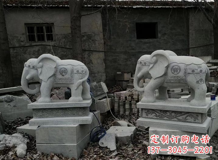 南京大象石雕摆件