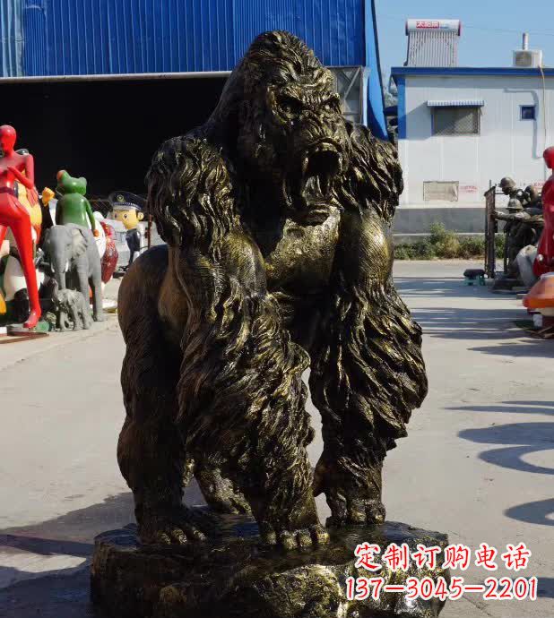 南京中领雕塑精美的猩猩铜雕