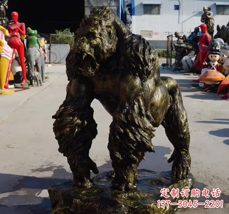 南京中领雕塑精美大猩猩铜雕