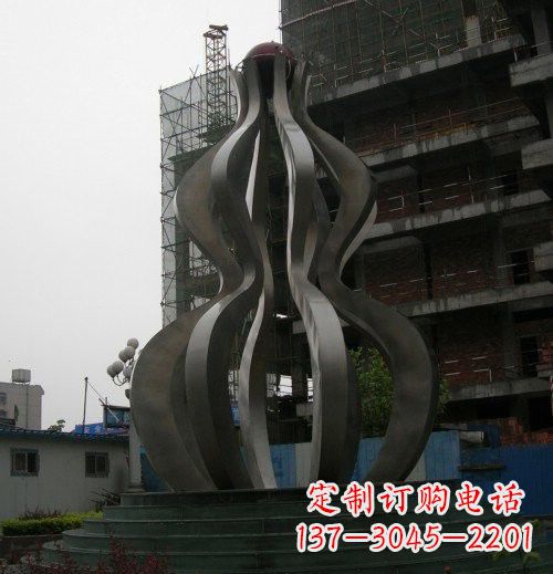 南京大型不锈钢抽象葫芦雕塑