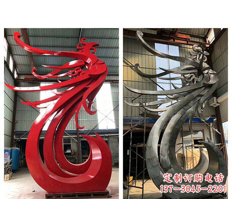 南京优雅凤凰不锈钢摆件雕塑