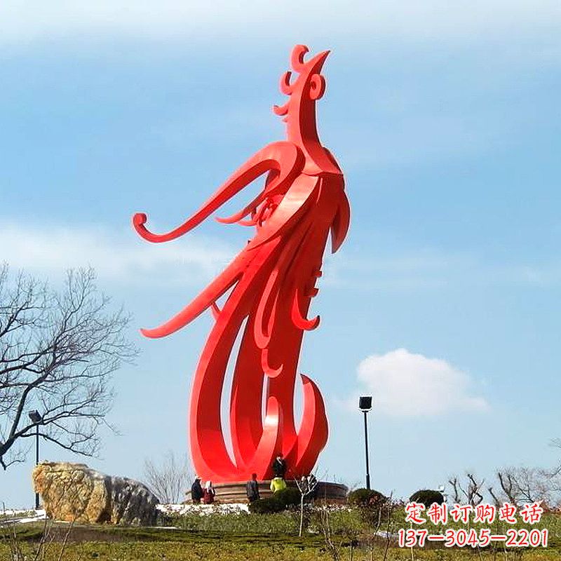 南京凤凰不锈钢雕塑,增添景区魅力
