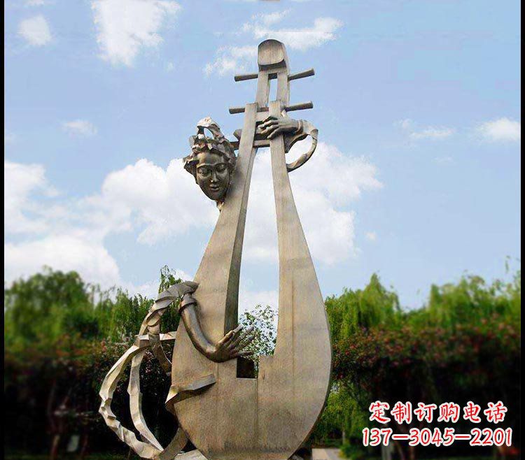 南京精美铜雕琵琶雕塑