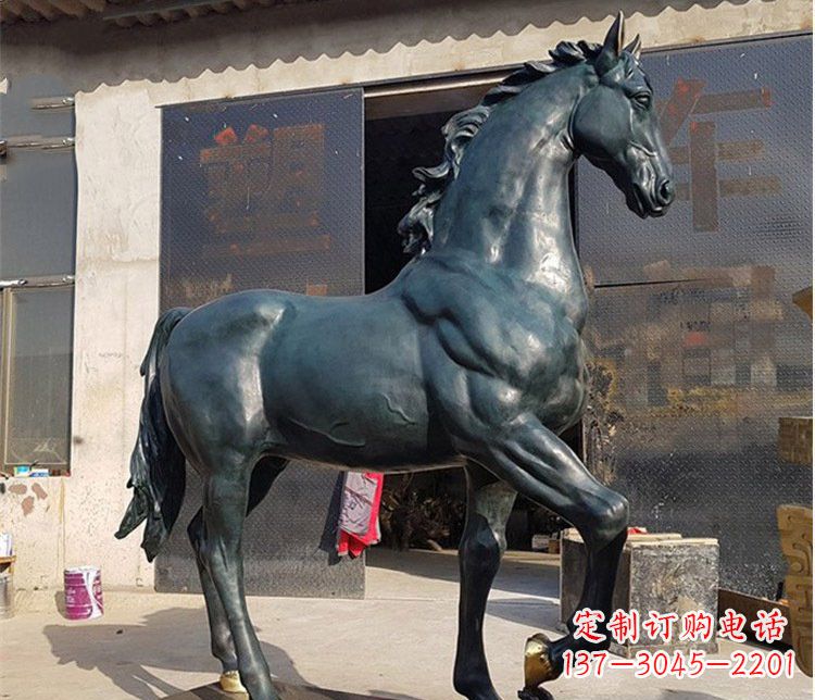 南京大型公园铸铜马雕塑 (2)