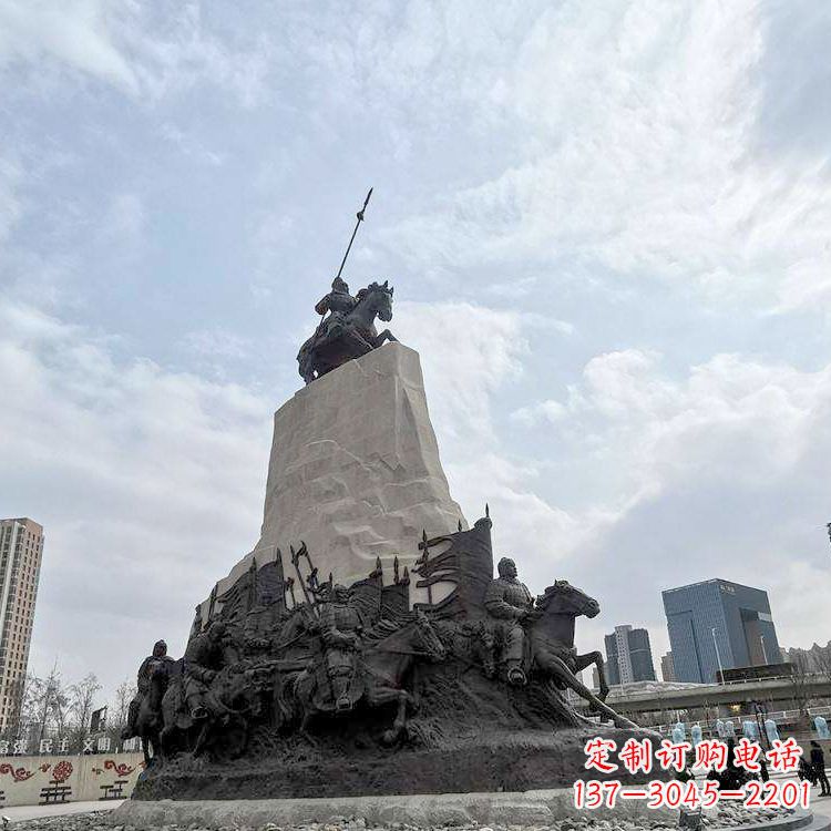 南京大型霍去病景观雕塑-中国历史名人西汉名将石雕像