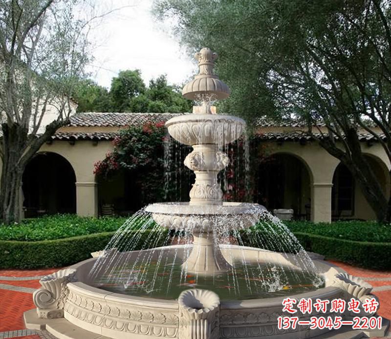南京绚丽的喷泉石雕塑