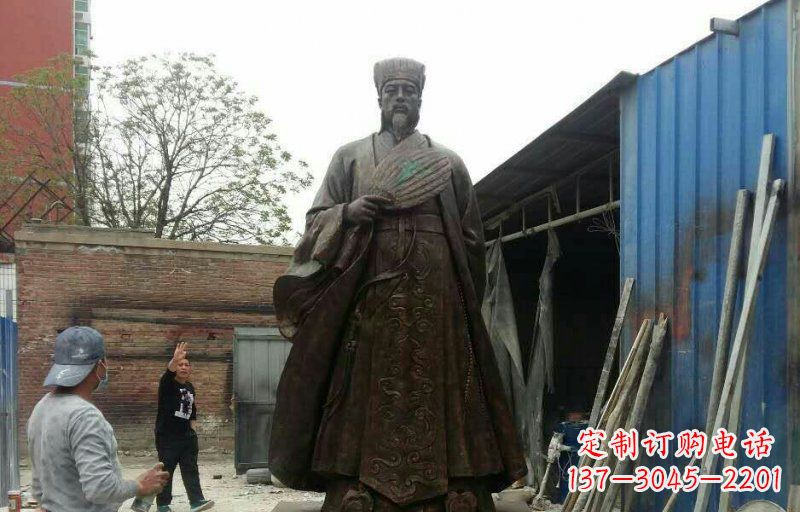 南京大型立式诸葛亮铜雕