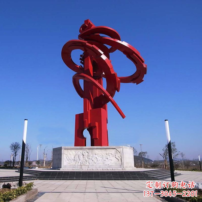 南京大型龙形不锈钢景观雕塑-广场抽象神兽景观标识