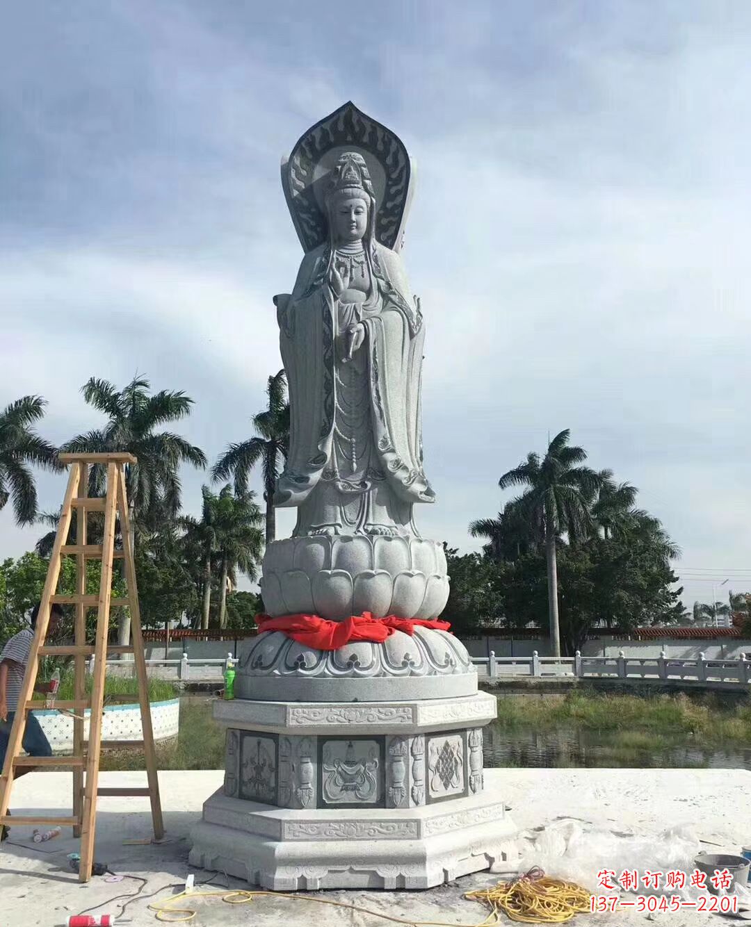 南京大型石雕观音广场景观雕塑户外摆件