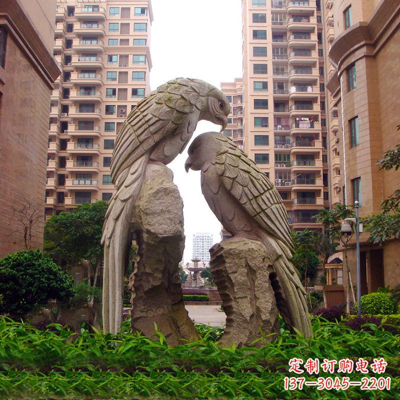 南京精美石雕鹦鹉雕塑