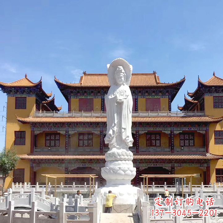 南京精美汉白玉观音石雕塑