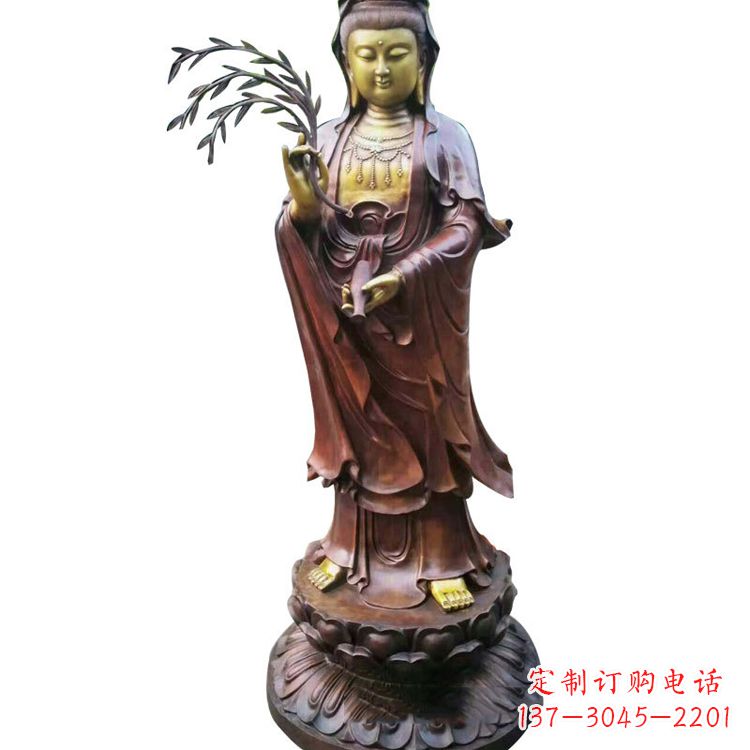 南京高贵优雅的观音铜雕塑
