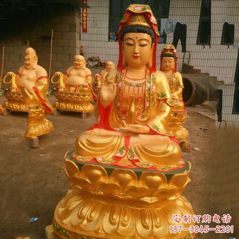 南京完美体现观音神性的铸铜观音雕塑