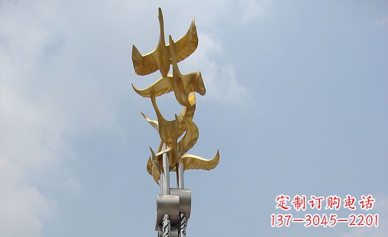 南京大雁不锈钢梦想雕塑