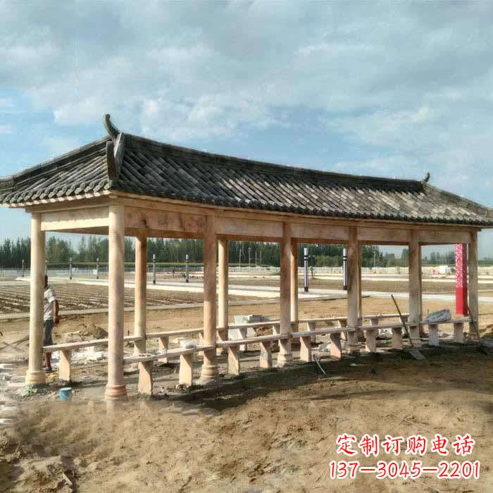 南京华丽精美的瓦石长廊雕塑