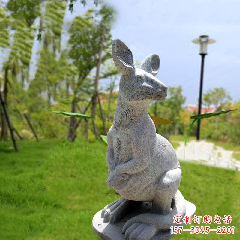 南京高品质袋鼠雕塑,精致石雕摆件