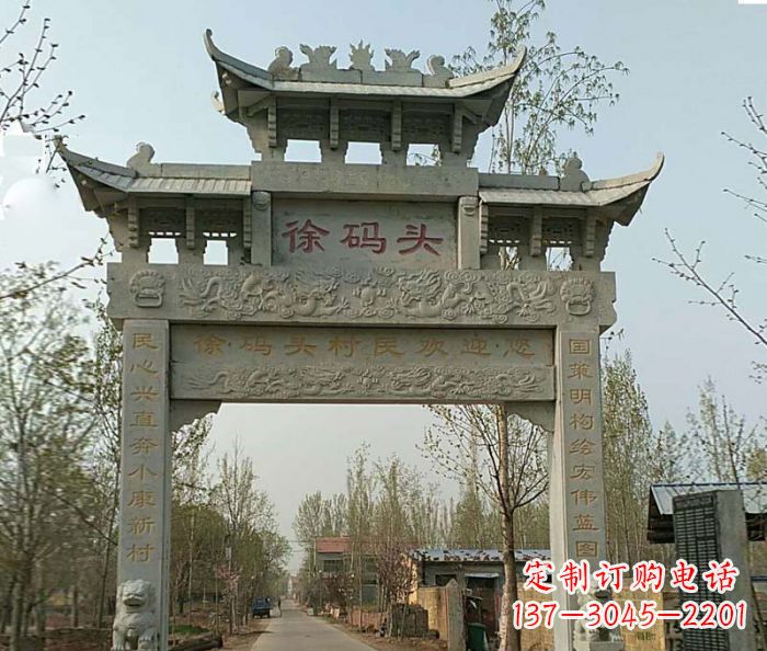 南京精美纯手工大理石牌坊雕塑
