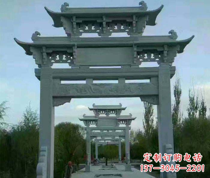 南京牌坊雕塑精美大理石雕塑艺术