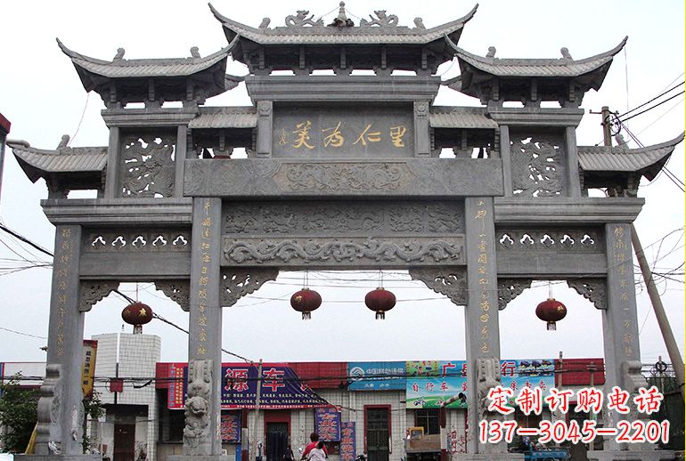 南京牌坊石雕——高端定制室内装饰艺术品