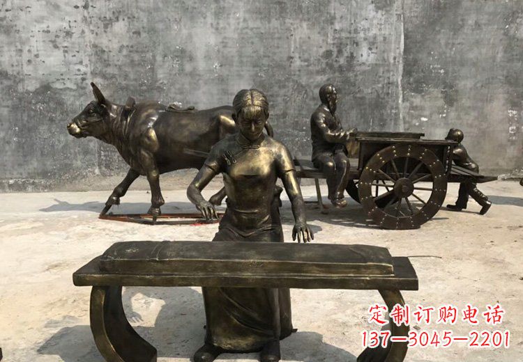 南京精美绝伦的古筝铜雕