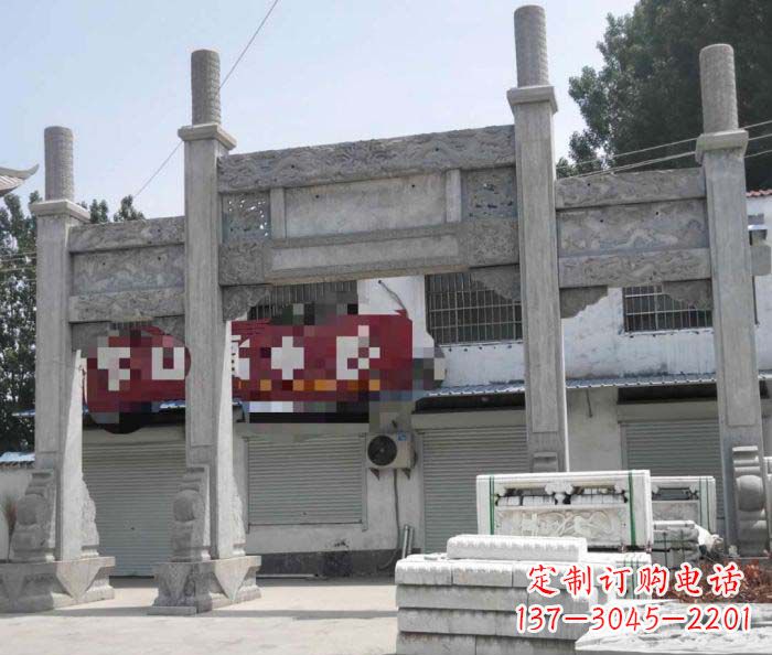 南京领雕塑 | 专业定制道路大理石牌坊雕塑