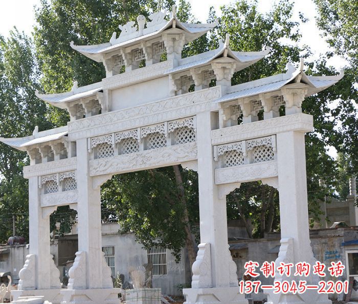 南京道路牌坊石雕定制