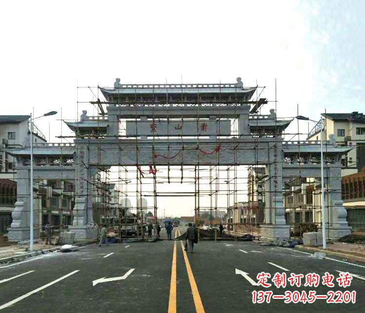 南京道路三门石牌坊石雕
