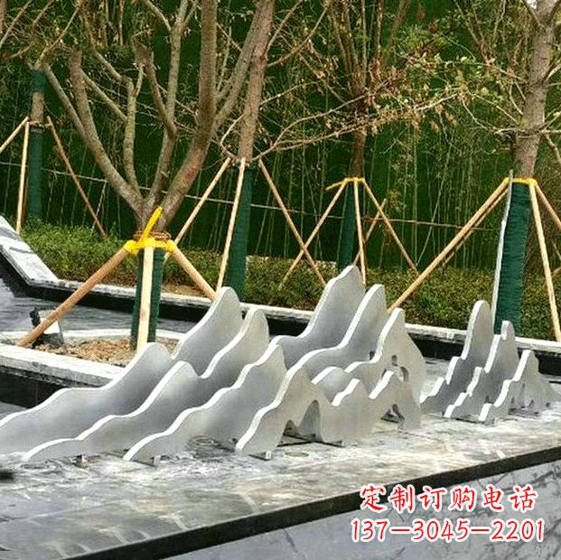 南京高品质室外不锈钢假山雕塑