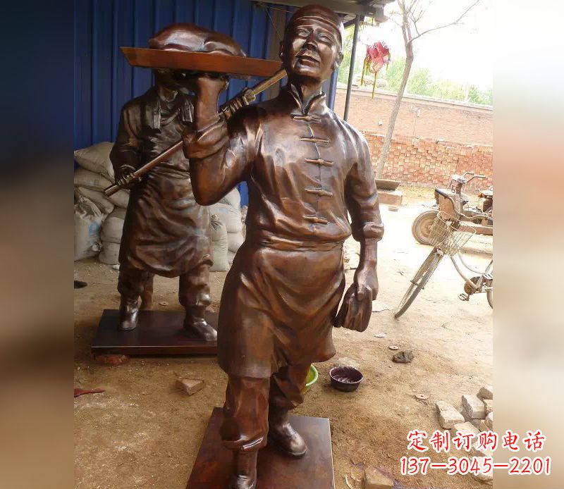 南京店小二铜雕,精美绝伦,永传佳话
