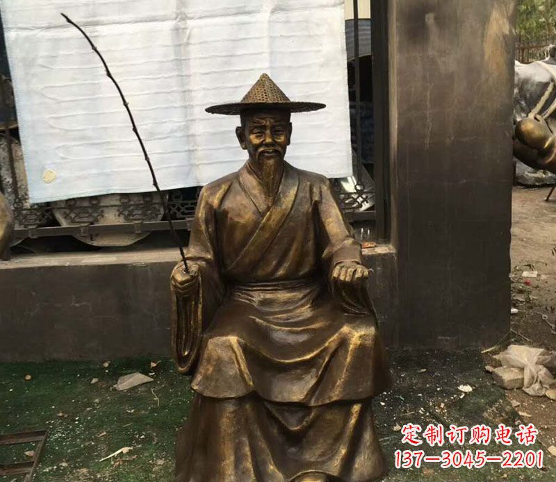 南京精美手工渔翁铜雕