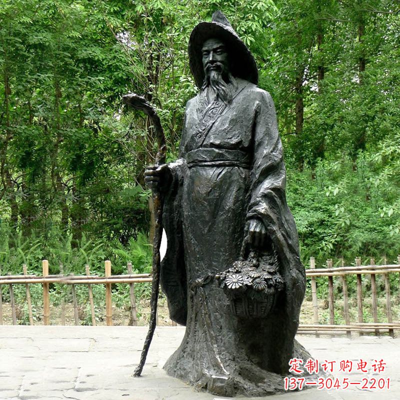 南京精致历史名人陶渊明雕像