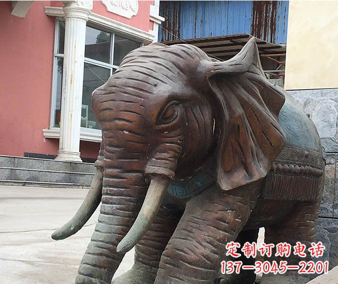 南京动物大象公园铜雕摆件
