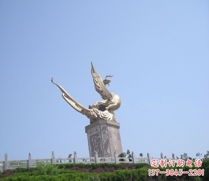 南京传统工艺精美凤凰铜雕塑