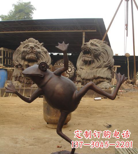 南京青蛙铜雕,精美而可爱