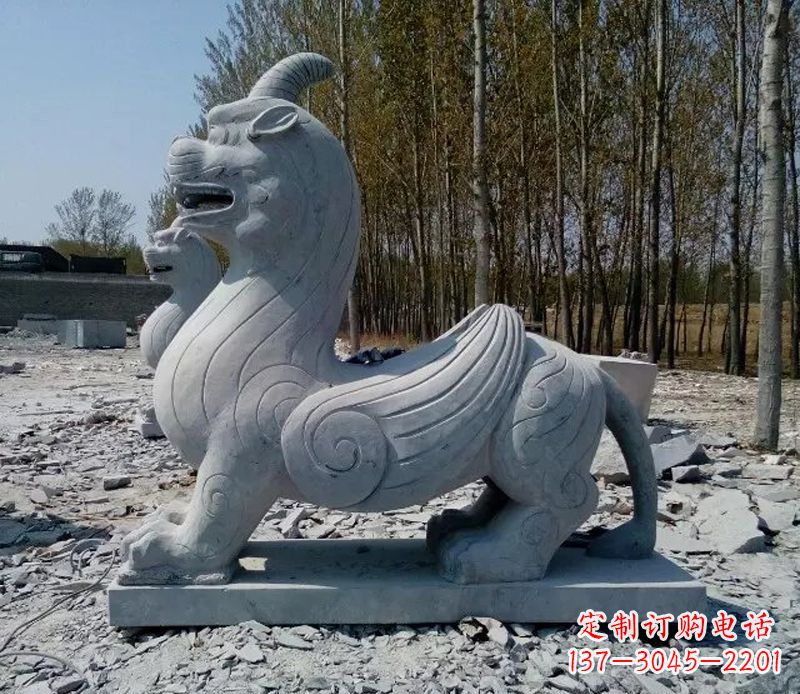 南京独角兽雕塑,神兽石雕带你穿越回古老神话中