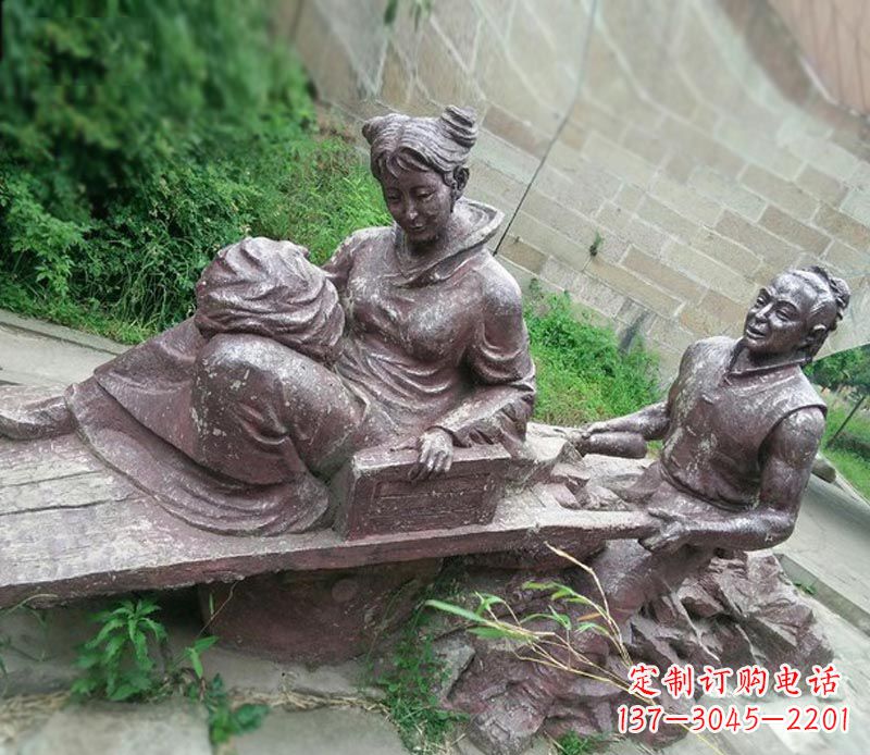 南京传统风格高雅的独轮车铜雕