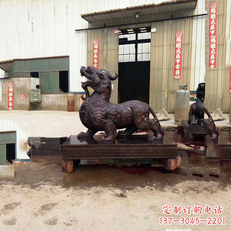 南京独角兽铸铜雕塑—精雕细琢的艺术瑰宝
