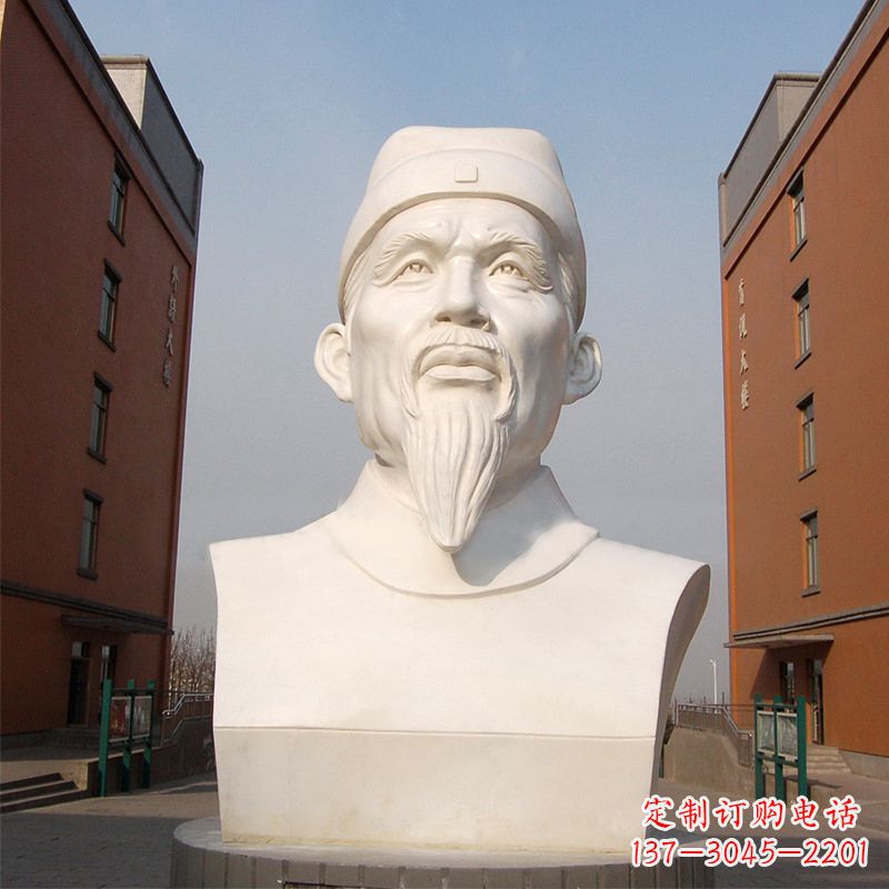 南京杜甫石雕像-学校校园历史名人唐代著名诗人头像